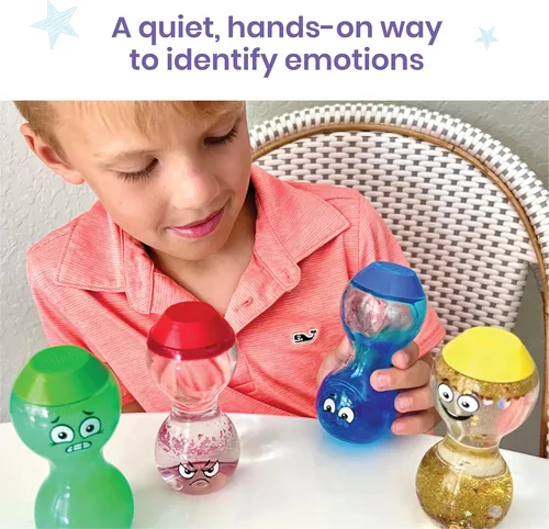 Miniatura 12 de hand2mind Botellas sensoriales de expresa tus sentimientos: emociones primarias, juguetes sensoriales para niños pequeños, juguetes silenciosos