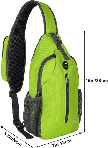 Miniatura 51 de WATERFLY Bolsa pequeña de senderismo: mochila cruzada para el pecho, mochila para hombres y mujeres con correa de hombro agradable a la piel