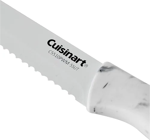 Miniatura 11 de Cuisinart C55-10PWM Juego de cuchillos recubiertos de cerámica con fundas protectoras de hoja (juego de 10 piezas) en mármol sintético