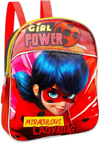 Miniatura 3 de The Miraculous Ladybug Mini mochila Set 3 piezas de suministros escolares paquete con 11 pulgadas Miraculous Mariquita bolsa escolar para niñas