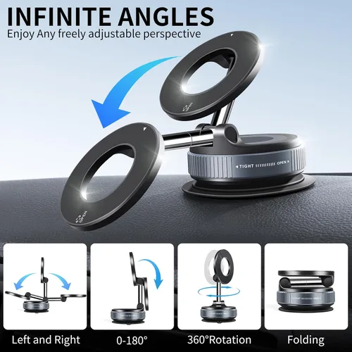 Miniatura 5 de Galundge Soporte Magnético de Succión para Teléfono con Vacío, Montura de Sujeción para Coche Plegable y Retráctil 2025 Mejorada para Magsafe