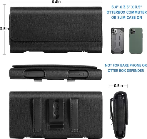 Miniatura 5 de Funda para iPhone 17 Pro Max, BECPLT Funda de Nailon con Clip para Cinturón y Soporte con Bucles para iPhone Air 16/15/14/13/12/11 Pro Max Galaxy