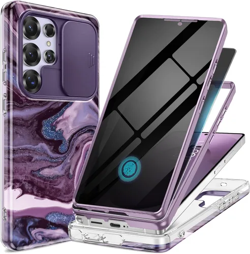 Miniatura 20 de GVIEWIN para Samsung Galaxy S23 Ultra Funda con cubierta deslizante para cámara, [Protector de pantalla incorporado] [2 Marcos frontales] Funda