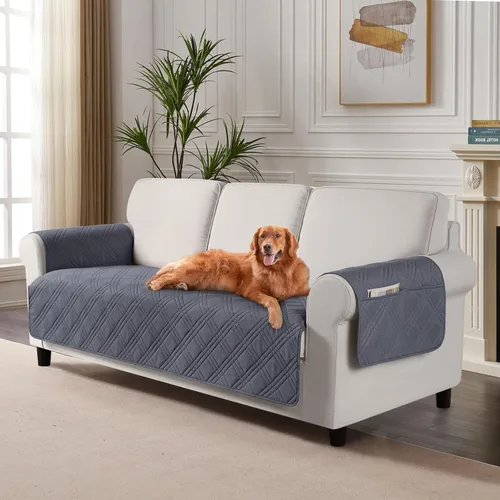 Miniatura 24 de TAOCOCO Fundas de sofá impermeables extragrandes para mascotas y perros con respaldo antideslizante, fundas para asientos de sofá con bolsillo