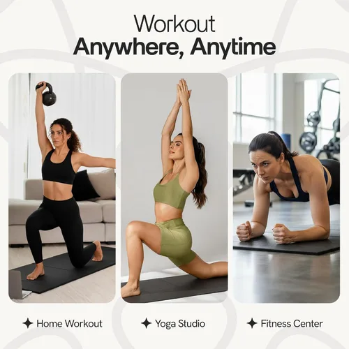 Miniatura 5 de Esterilla de yoga plegable, Esterilla de yoga plegable TPE, Esterilla de ejercicio plegable para yoga, pilates, entrenamientos en el suelo, diseño