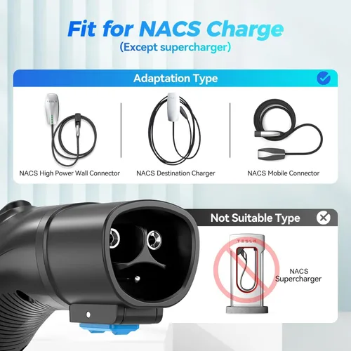 Miniatura 5 de EVDANCE Adaptador de cargador NACS a J1772, adaptador de carga de 48 A y 250 V con bloqueo de seguridad certificado, compatible con todos los J1772