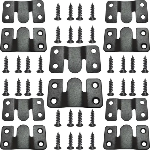 Miniatura 8 de 20 soportes negros de montaje empotrado de 1.73 x 0.75 pulgadas, hebilla para colgar fotos, gancho de fotos resistente, conector seccional Z clips