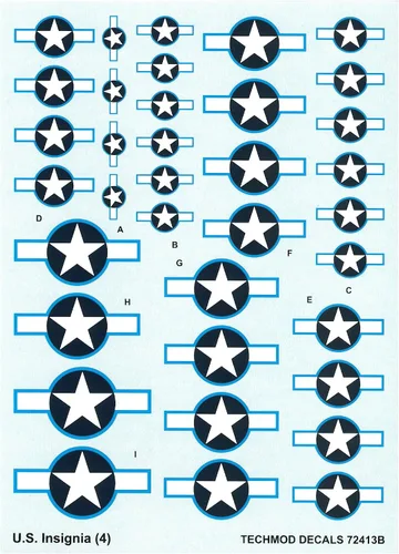 Miniatura 2 de Techmod 72413 1/72 U.S. Aircraft Insignia Wet Decal Julio 1943 - Enero 1947 (3)