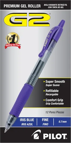 PILOT, G2 Premium - Bolígrafos de gel de punta fina de 0.028 in, azul iris, paquete de 144 unidades