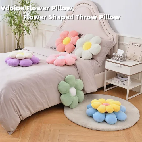 Miniatura 4 de Almohada de Flores, Almohadas Verde Salvia Lindas Margaritas Almohada Decorativa Cojín de Asiento Decorativo para el Hogar para Cama, Sofá, Sofá