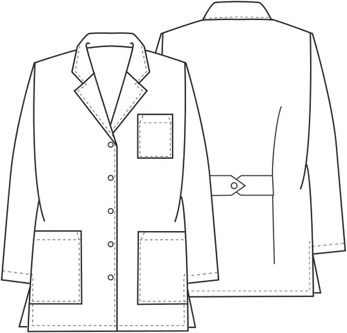 Miniatura 5 de Cherokee Scrubs bata de laboratorio con botones y cinturón en la espalda, 32 pulgadas, para mujer