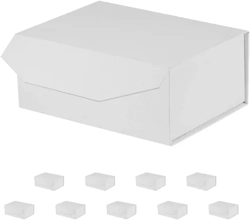 Miniatura 17 de Caja de regalo negra con tapa de 12 x 8 x 2.5 pulgadas, caja de regalo magnética para envolver, caja de regalo a granel para regalo, grano de malla