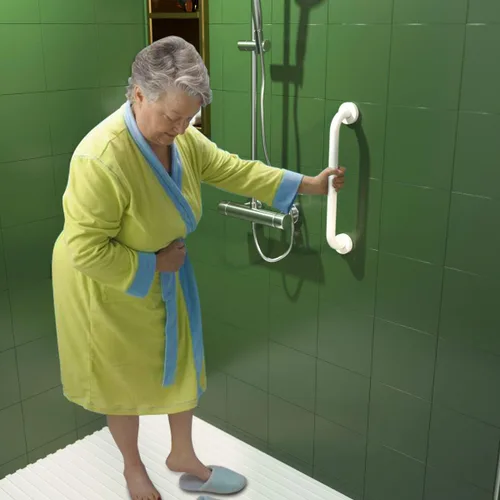 Miniatura 7 de Barra de Agarre Antideslizante para Ducha de 16 Pulgadas Blanco Frotado con Aceite, Barra de Agarre Munzong para Baño, Barra de Equilibrio de Baño