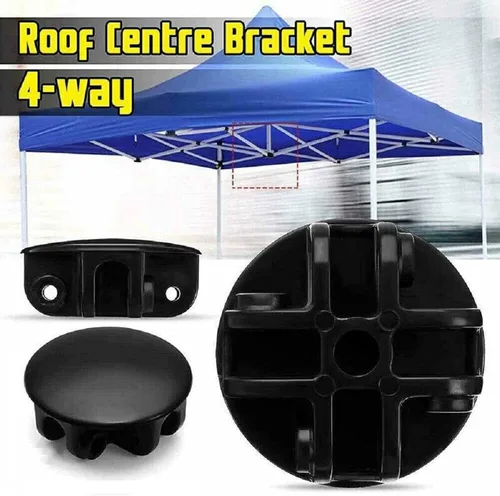 Miniatura 7 de Recambios de la tienda del gazebo emergente 4-Way Roof Center Connector Bracket Replacement Black