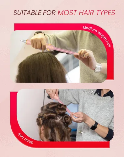 Miniatura 9 de Ukliss Mini rizador de 0.5 pulgadas (0.512 in), para cabello corto y flequillo, crea rizos apretados, calor rápido de 30 segundos y doble voltaje