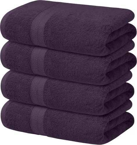 Miniatura 12 de Avalon Towels Juego de 4 toallas de baño beige (27 x 54 pulgadas), 100% algodón absorbente y de secado rápido, toallas beige para baño, súper suaves