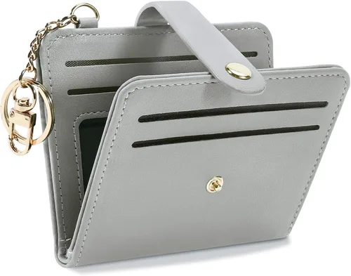 Miniatura 18 de Airkit Billeteras pequeñas para mujer, con bloqueo RFID, de cuero, con ventana de identificación, carteras para tarjetas para mujer, con monedero