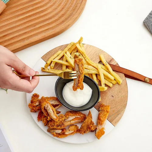 Miniatura 7 de Juego de accesorios de cerámica para embutidos de 6 tazas individuales de salsa de 1.5 onzas, platos de salsa de soja, platos de postre pequeños
