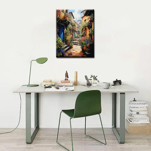 Miniatura 3 de Tucocoo Pintura pintoresca de carril por números para adultos, flores coloridas para puerta, pintura en lienzo para niños, pinceles