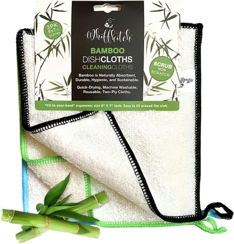 Miniatura 13 de Whiffkitch Paños de cocina Paños de fregar para cocina y limpieza del hogar 6x7 pulgadas paquete de 6 unidades, tejido de 2 capas antiarañazos, tela