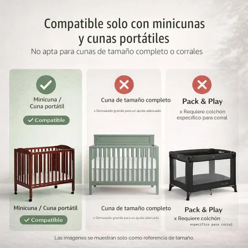 Miniatura 3 de Dream On Me Colchón mini para cuna portátil 2 en 1 transpirable de dos caras de 3 pulgadas, certificado Greenguard Gold, vinilo y tela transpirable