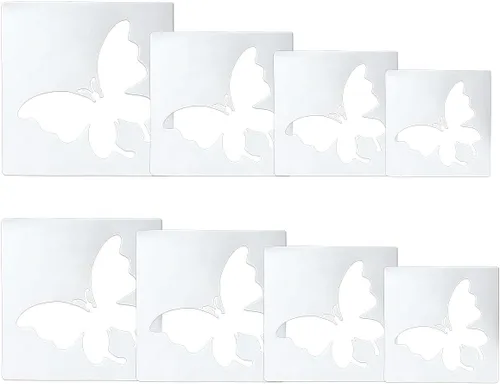 Plantillas de mariposas para pintar, 8 plantillas grandes de mariposa, plantillas reutilizables de mariposas, plantillas de pintura de dibujo 8