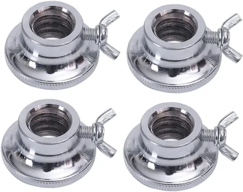 Miniatura 2 de Toddmomy 2 collares de barra, tuercas de mancuerna, bloqueo de tornillo, abrazadera, anillo de bloqueo universal de metal plateado para rotar