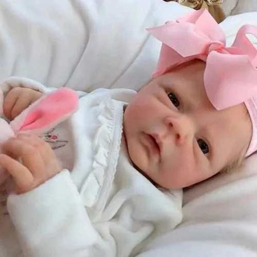 EURORA Muñecas Reborn Baby Girl de 18 pulgadas, cuerpo de silicona de vinilo, muñecas de bebé Reborn con ropa y biberones, regalo para niños a