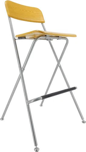 Miniatura 4 de FixtureDisplays® Silla alta plegable Taburete de bar Silla plegable de metal de madera Dos paquetes 11036-NF