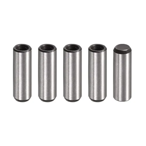 Miniatura 10 de uxcell Pasador de rosca interna M6 5 unids 0.394x0.787 in biselado plano acero al carbono cilíndrico pin cama estantería dispositivos metálicos