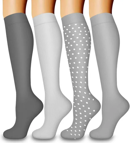 Miniatura 25 de Laite Hebe 4 pares de calcetines de compresión para mujeres y hombres, el mejor apoyo para enfermeras, correr, atletismo