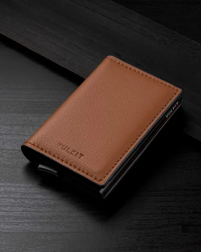 Miniatura 53 de VULKIT Tarjetero RFID Bloqueo de Cuero Automático Pop Up Cartera Aluminio Slim Pocket Tarjeta de Visita