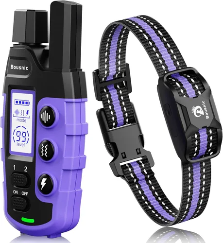 Miniatura 9 de Bousnic Collar de choque para perro, collar de entrenamiento de perro de 3300 pies con control remoto para perros pequeños, medianos y grandes, Rosa