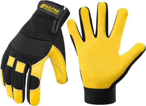 Miniatura 10 de DULFINE Guantes de trabajo para mujer, ajuste flexible y transpirable con nudillos y palma acolchados, compatibles con pantalla táctil, ideales