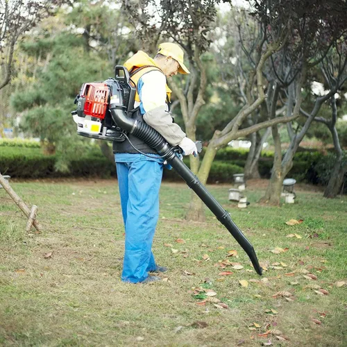 Miniatura 5 de Soplador de hojas de gas, soplador de mochila de motor de patio de 2 ciclos de 52 cc, potente soplador comercial de 530 CFM para patio, césped