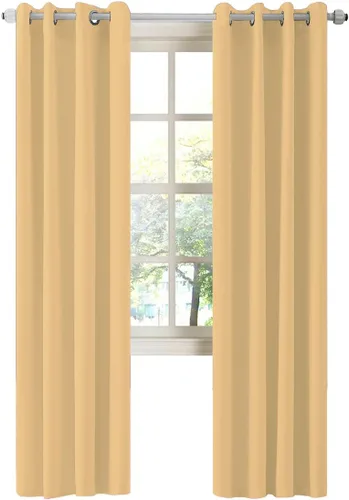 Miniatura 104 de LA PALMA Cortinas opacas con aislamiento térmico y ojales, para sala de estar, dormitorio, paquete de 2 paneles