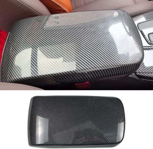Miniatura 9 de para BMW X1 X2 F39 F48 2016-2023 Cubierta de reposabrazos central de fibra de carbono para interior del automóvil, caja de consola, caja