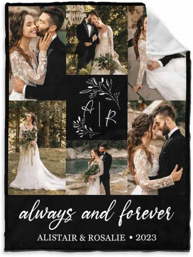 Miniatura 9 de InterestPrint Manta de fotos personalizada para pareja, novio, novia, manta personalizada de 6 fotos, manta personalizada de aniversario y boda