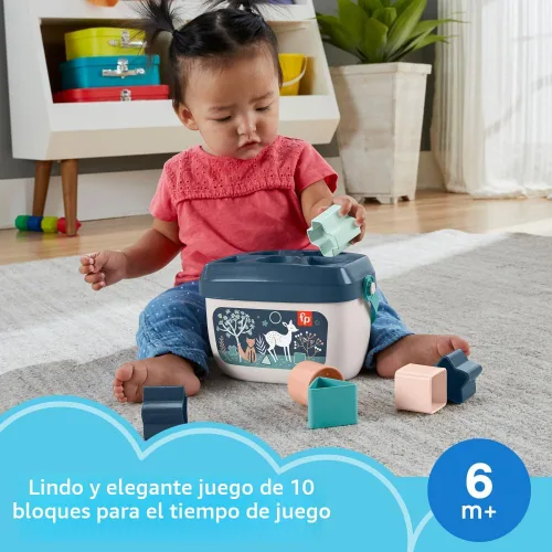 Miniatura 2 de Fisher-Price Juego de 10 formas apilables de juguete para bebés a partir de 6 meses, color beige marino (exclusivo de Amazon)
