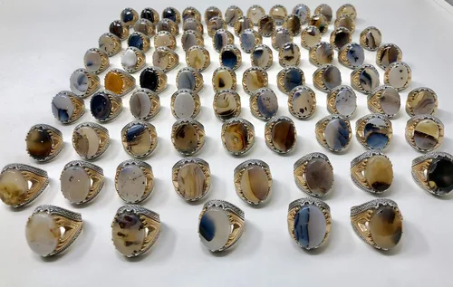 Miniatura 2 de KAR Rare Find 925K Anillo de plata esterlina Yemeni Agate Aqeeq para hombre P5C