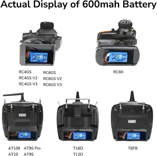 Miniatura 5 de Radiolink Gensace - Batería LiPo de 7.4 V 2S 15C 600 mAh JST 2 pines conector recarga polímero de litio para RC A560/SU27/D460 Airplane/RC4GS