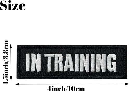 Miniatura 2 de 2 piezas de parches de perro en entrenamiento con respaldo de gancho para chalecos y arneses de animales de servicio