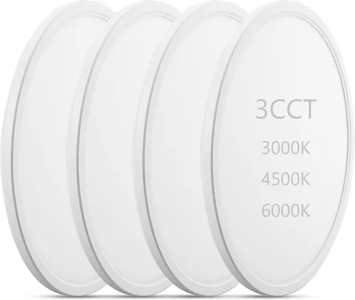 Miniatura 11 de Lámparas de techo de montaje empotrado de 3200 lm, color negro, 12 pulgadas, luces LED de techo regulables para dormitorio, CCT ajustable 3000K