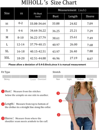 Miniatura 5 de Miholl Camiseta holgada, informal, de manga corta, con cuello en V, para mujer