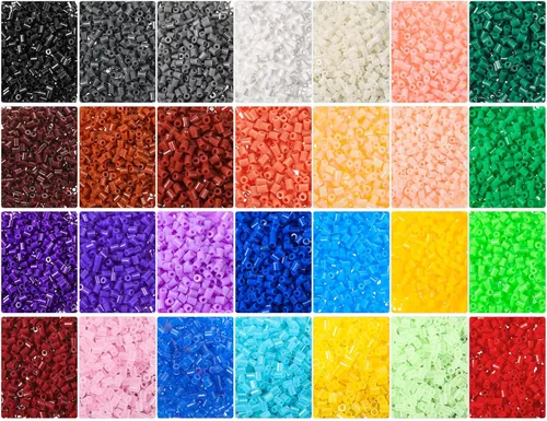 Libima 28000 cuentas fusibles de 28 colores a granel para niños, arte y manualidades, juego de cuentas de hierro surtidas, multicolor para regalo de