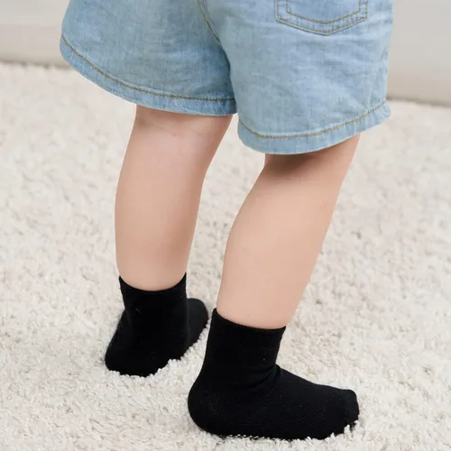Miniatura 4 de Zaples - Calcetines con suela antideslizante y altura media para bebés, niños y niñas Negro