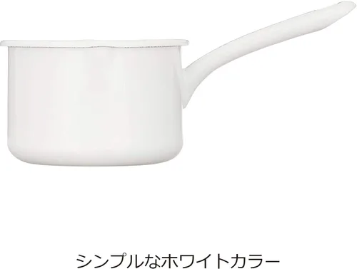 Miniatura 2 de Nichinichi Tools YN-M12 Noda Horo - Sartén para leche con una sola mano para fuego de gas, fabricada en Japón, color blanco, 4.7 pulgadas (4.7 in)