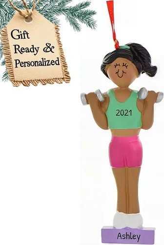 Miniatura 14 de Adornos de levantamiento de pesas personalizados para árbol de Navidad, adorno de entrenamiento, adorno de levantamiento de pesas, adorno de barra