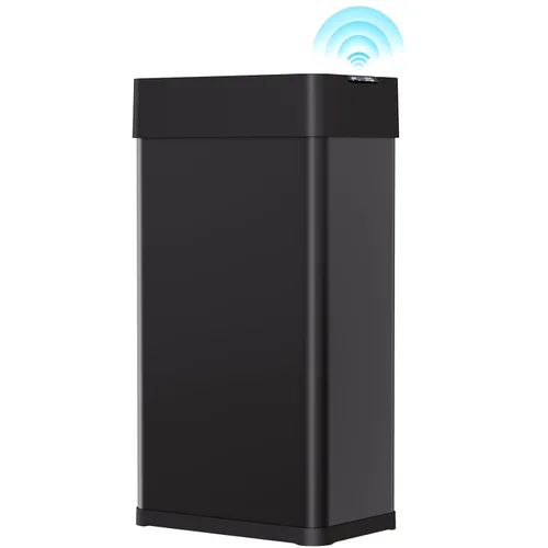 Miniatura 2 de Arlopu Basurero automático de 18.5 galones, cubo de basura de acero inoxidable con sensor de movimiento de 70 pulgadas, papelera cepillada sin