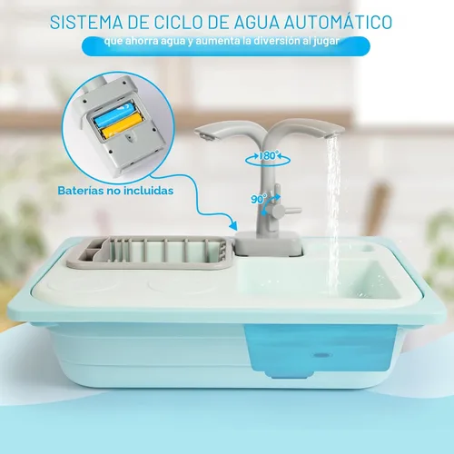 Miniatura 2 de Asweets Juguetes de fregadero de cocina que cambian de color, juguetes para fregadero para niños pequeños con agua corriente, juguetes de juego